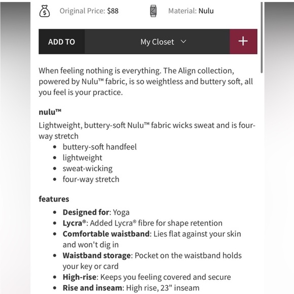 Lululemon Align Crop 23" Formation Camo Deep Coal Multi Size 6 LIKE NEW - Picture 4 of 4